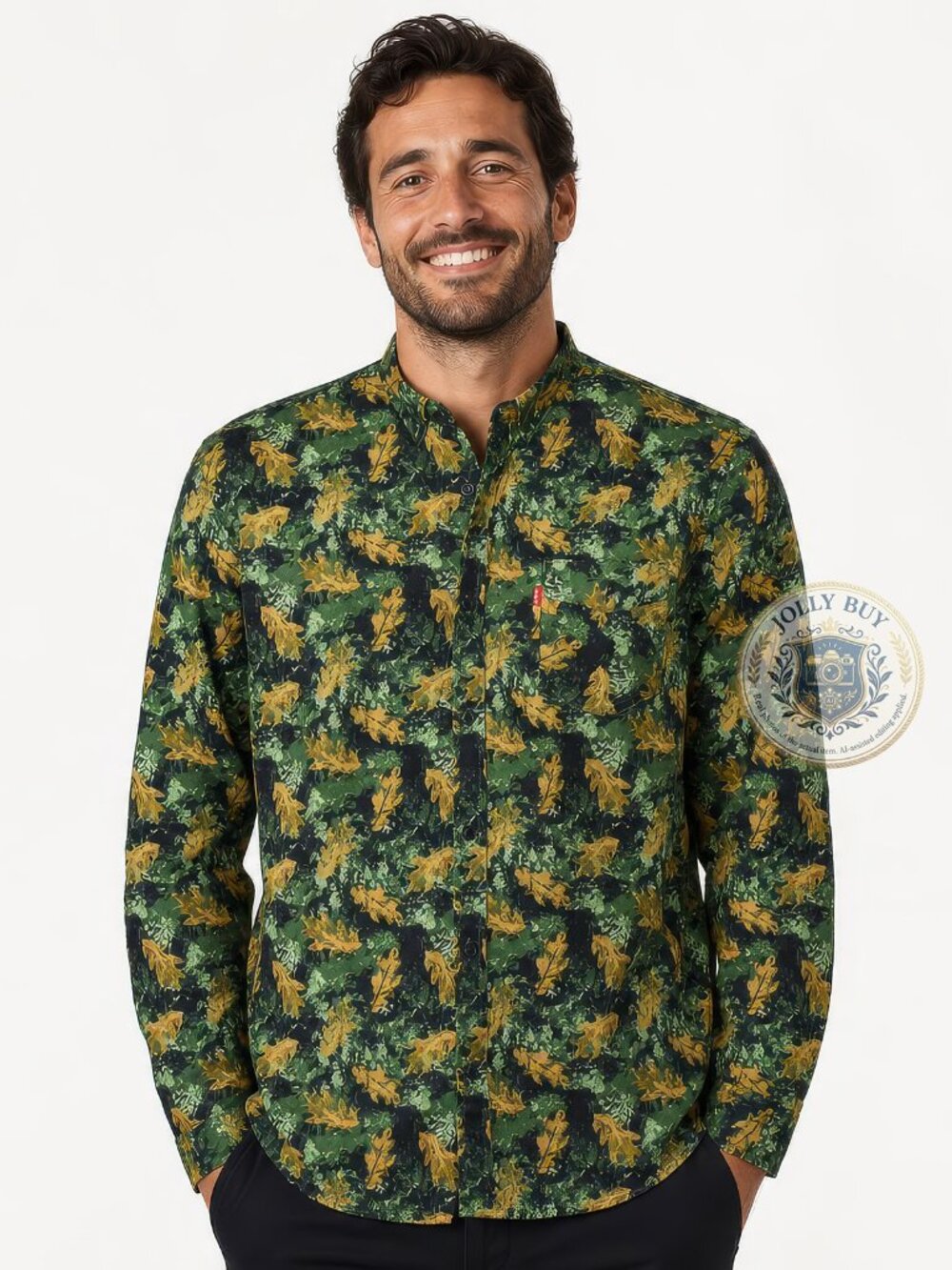 Levi’s Men's Shirt Moritz Woven Cotton Long Sleeve Sycamore Camo NEW